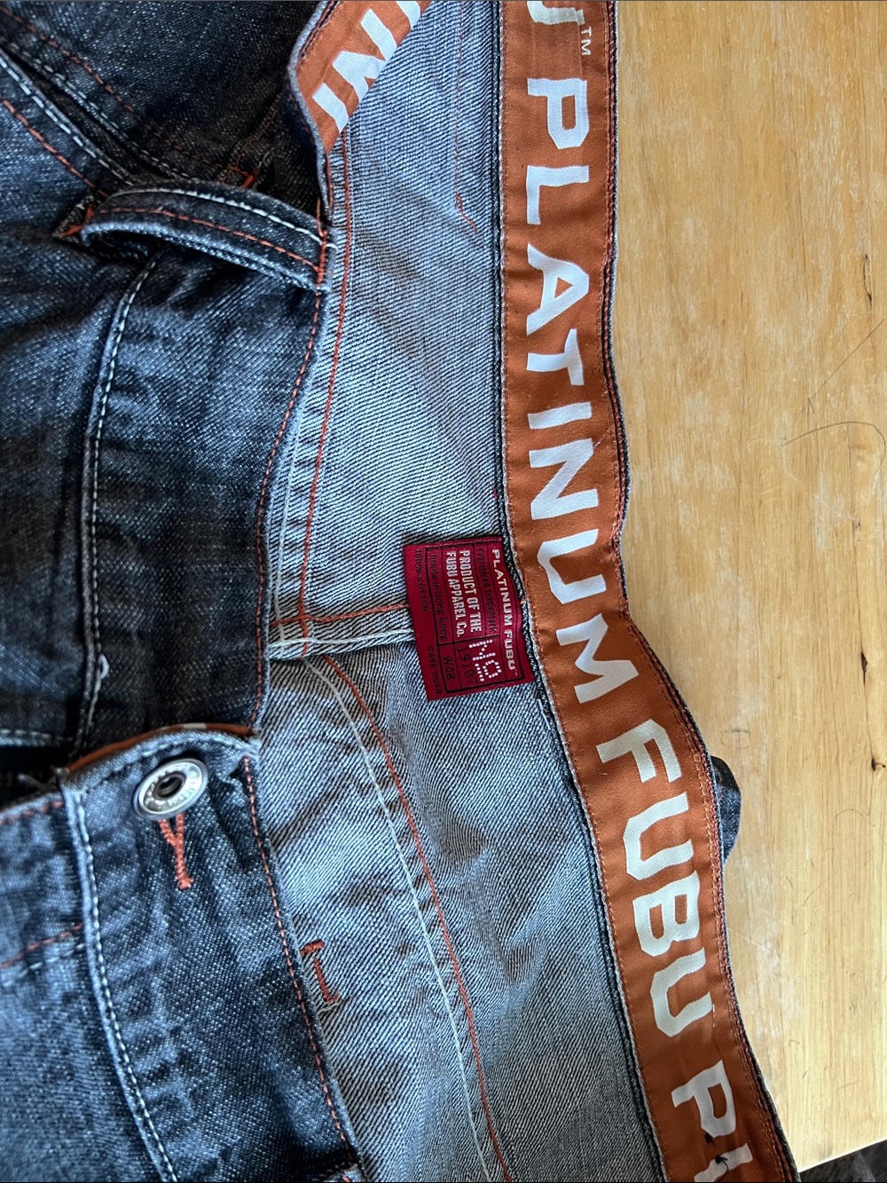FUBU black Denim shorts with Graphic Back Pocket Fat Albert on back sz 48 - Picture 5 of 5